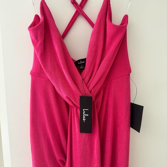 Lulus Dreamy Date Hot Pink Midi Dress - Size Small - Picture 6 of 6